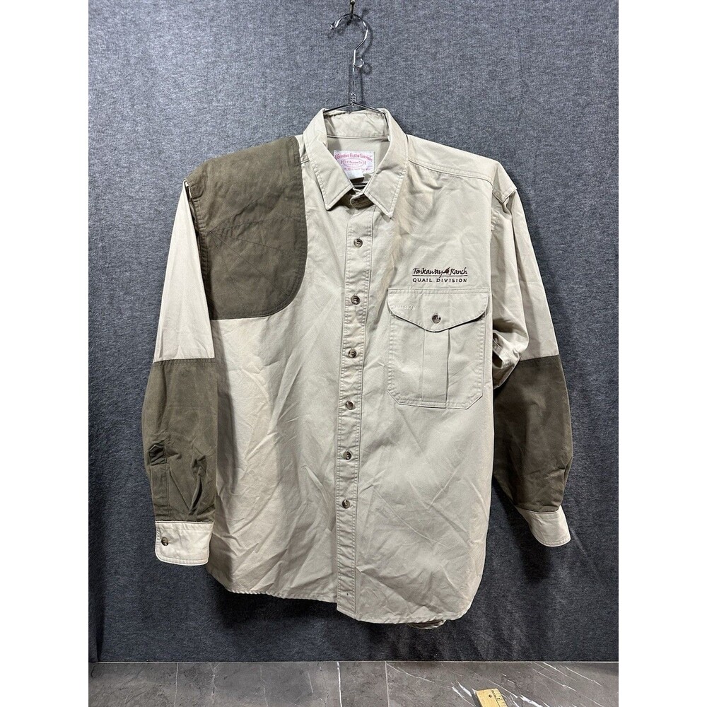 Vintage CC Filson Tarkaway Ranch Quail Division Cotton Button Men’s Size Large